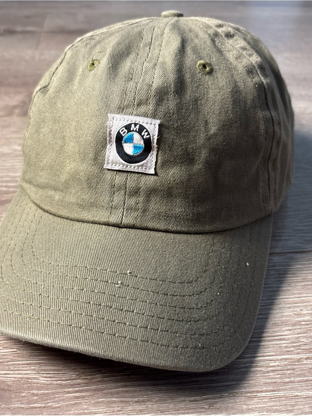 BMW Olive-Toned Cotton Baseball Cap Made in USA
